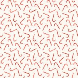 Flannel Christmas Canes Cream