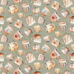 Coffee Time Mugs Sage