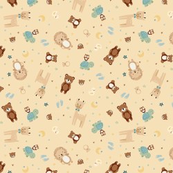 Flannel Baby Animals Yellow