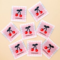 Cherry Pink Woven Labels