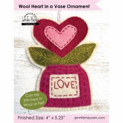 Wool Heart In Vase Ornament