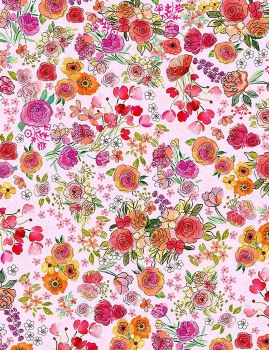 Sew Floral Flowers Pink