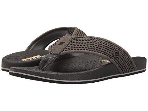 mens flip flops with fabric toe post