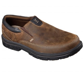 skechers leather slip on casual shoes
