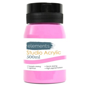 ACRYLIC 500ML ELEMENTS PINK