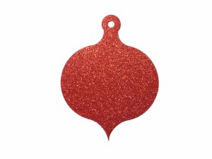 BAUBLE POINTED GLITTER RED 3PK