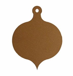 BAUBLE POINTED KRAFT CARD 12PK