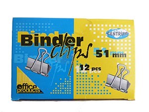 BINDER CLIPS 51MM 12PCS