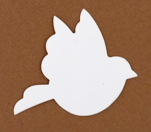 BIRD SHAPE WHITE CARD 20PK