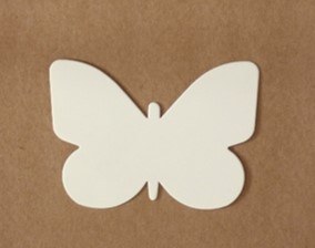 BUTTERFLY WHITE CARD 20PK
