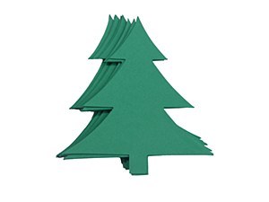 CHRISTMAS TREE GREEN CARD 10PK