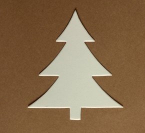 CHRISTMAS TREE WHITE CARD 15PK