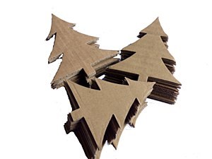 CHRISTMAS TREES CARDBOARD 30PK