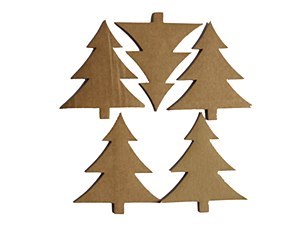 CHRISTMAS TREES CARDBOARD 5PK