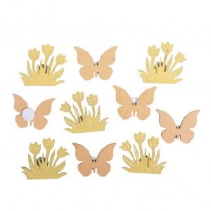 FLORAL BUTTERFLY WOOD SHAPES