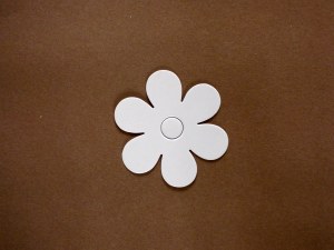 FLOWER SHAPE WHITE CARD 15PK