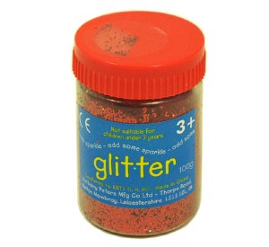 GLITTER TUB RED 100GM