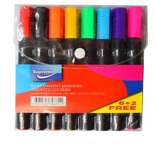 MARKERS 8 PACK PERMANENT