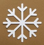 SNOWFLAKE WHITE CARD LRG PK15