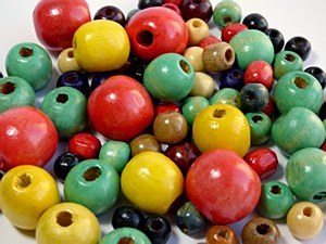 WOODEN CRAFT BEADS 75PK