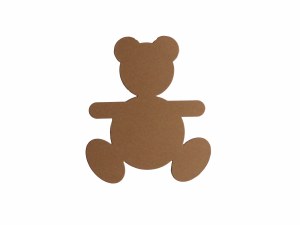 TEDDY SHAPE KRAFT CARD 12PK