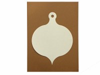 BAUBLE POINTED WHITE CARD 12PK
