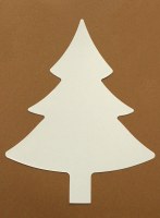CHRISTMAS TREE WHITE CARD 12PK