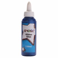 GLITTER GLUE C120ML BLUE