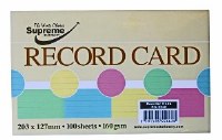 RECORD CARD 8X5 ASST.5 PASTEL