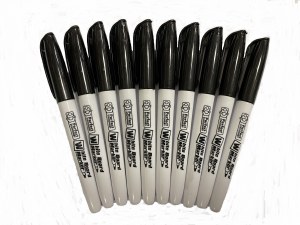 WHITEBOARD MARKERS BLACK  PK8