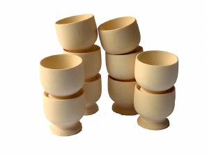 WOODEN EGG CUPS Pack of 10