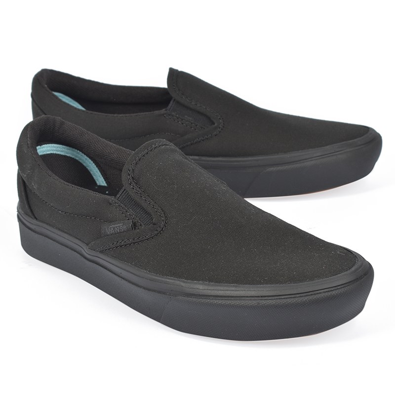 black sole vans shoes