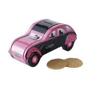 Car Tin &quot;Pink Cat&quot; Shortbread