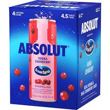 ABSOLUT CRANBERRY 4PK