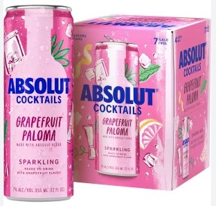 ABSOLUT GFRUT PALOMA 4PK