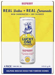 LUCKY ONE VODKA RASPBERRY 4PK