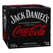 J D & COKE 4PK