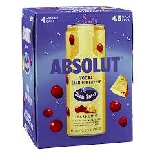 ABSOLUT  CRNBRY/PNAPL 4PK