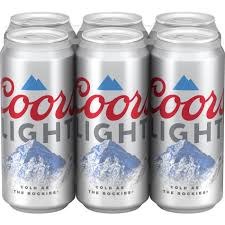 COORS LIGHT 16OZ 6PK CAN