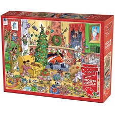 Cobble Hill 1000pc Doodle Town Catching Santa