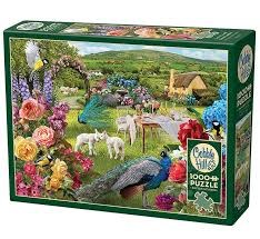 Cobble Hill 1000pc Little Lambs  Rose Garden