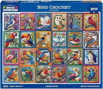 White Mountain 1000pc Bird Crochet