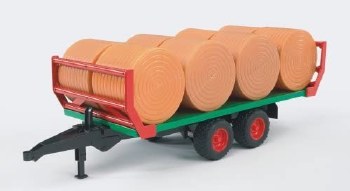 Bruder Bale Transport Trailer With 8 Round Bales 02220