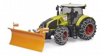 Bruder Claas Axion 950 With Snow Chains And Plow Blade 03018