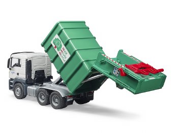 Bruder Man Tgs Rear Loading Garbage Truck Green
