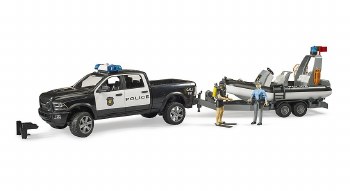 Bruder Police Ram 2500 With Boat And Figures 02507
