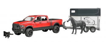 Bruder Ram 2500 Pick Up With Horse Trailer & Horse