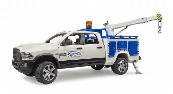 Bruder Ram Service Truck With Crane & Rotating Beacon Light 02509
