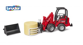 Bruder Schaffer Compact Loader 2034 With Bale Gripper & Bale 02192