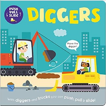 Busy Diggers Push Pull Slide Book